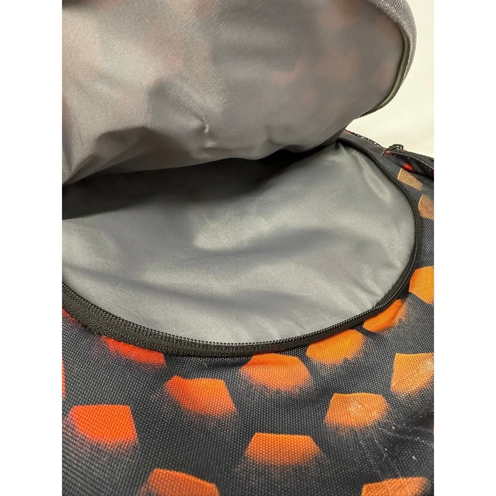 Pottery Barn Kids Gear Up Backpack Red Orange Hexagon Geometric Black Large